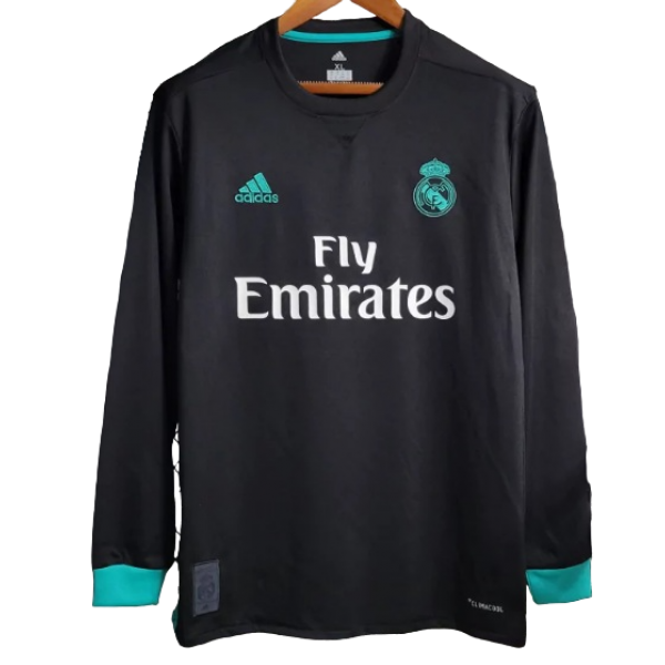 Camisa II Real Madrid 2017 2018 Retro Adidas manga comprida